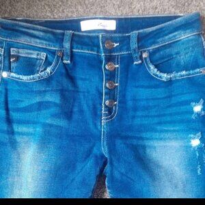 Women's KanCan ripped skinny jeans button fly Size 7/27